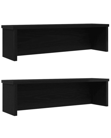Étagères de cuisine empilables 2 pcs noir 50x15x16 cm | Mobilier & Déco