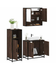 Ensemble de meubles de salle de bain 3 pcs Chêne marron | Mobilier & Déco