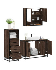 Ensemble de meubles de salle de bain 3 pcs Chêne marron | Mobilier & Déco