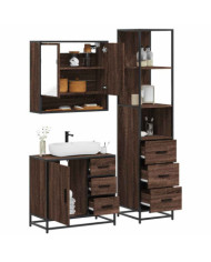 Ensemble de meubles de salle de bain 3 pcs Chêne marron | Mobilier & Déco