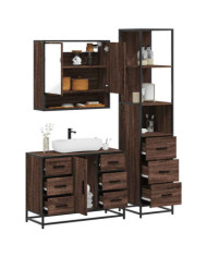 Ensemble de meubles de salle de bain 3 pcs Chêne marron | Mobilier & Déco