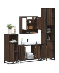 Ensemble de meubles de salle de bain 4 pcs chêne marron | Mobilier & Déco
