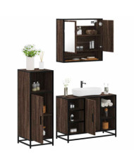 Ensemble de meubles de salle de bain 3 pcs Chêne marron | Mobilier & Déco