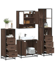 Ensemble de meubles de salle de bain 4 pcs chêne marron | Mobilier & Déco