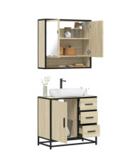 Ensemble de meubles de salle de bain 2 pcs chêne sonoma | Mobilier & Déco
