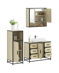 Ensemble de meubles de salle de bain 3 pcs chêne sonoma | Mobilier & Déco