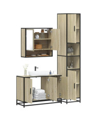 Ensemble de meubles de salle de bain 3 pcs chêne sonoma | Mobilier & Déco