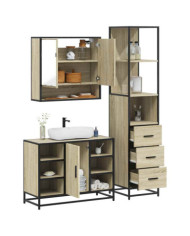 Ensemble de meubles de salle de bain 3 pcs chêne sonoma | Mobilier & Déco
