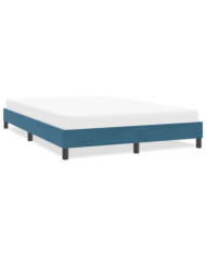 Cadre de lit sans matelas bleu foncé 140x210 cm velours | Mobilier & Déco
