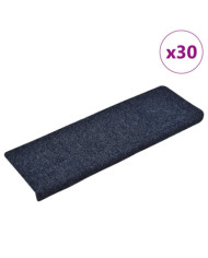 Tapis d'escalier autocollant 30 pcs bleu 65x21x4 cm | Mobilier & Déco