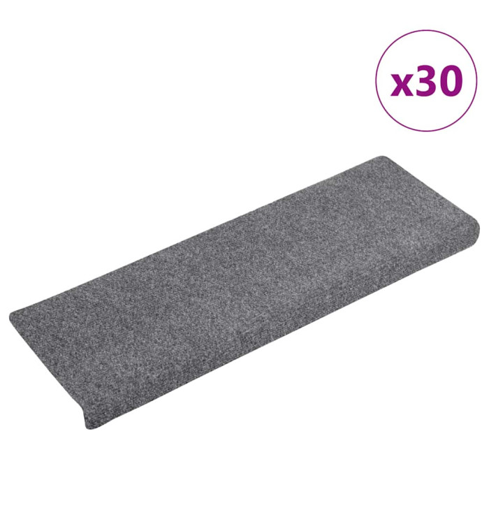 Tapis d'escalier auto-adhésifs 30 pcs gris clair 65x21x4 cm | Mobilier & Déco