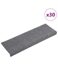 Tapis d'escalier auto-adhésifs 30 pcs gris clair 65x21x4 cm | Mobilier & Déco