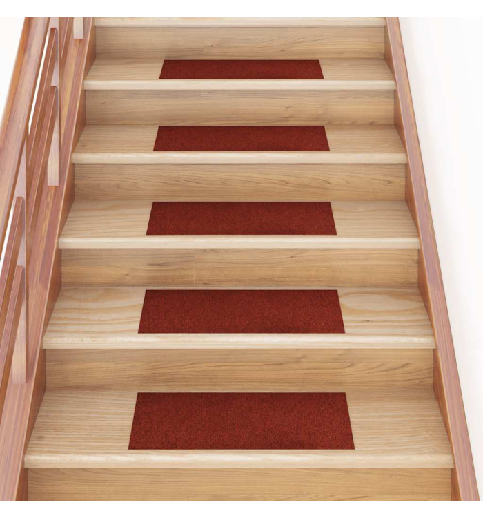 Tapis d'escalier auto-adhésifs 30 pcs rouge 60x25 cm | Mobilier & Déco
