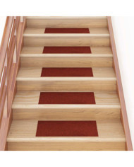 Tapis d'escalier auto-adhésifs 30 pcs rouge 60x25 cm | Mobilier & Déco