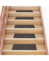 Tapis d'escalier auto-adhésifs 30 pcs anthracite 60x25 cm | Mobilier & Déco