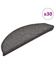 Tapis d'escalier 30 pcs gris foncé 56x17x3 cm | Mobilier & Déco