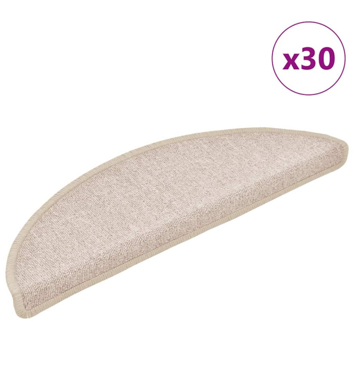 Tapis d'escalier 30 pcs taupe 56x17x3 cm | Mobilier & Déco