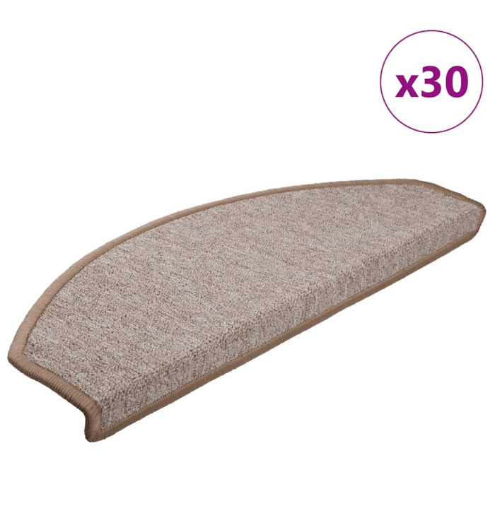 Tapis d'escalier 30 pcs marron clair 65x24x4 cm | Mobilier & Déco
