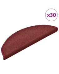 Tapis d'escalier 30 pcs rouge 56x17x3 cm | Mobilier & Déco