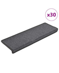 Tapis d'escalier 30 pcs 65x21x4 cm Gris foncé | Mobilier & Déco
