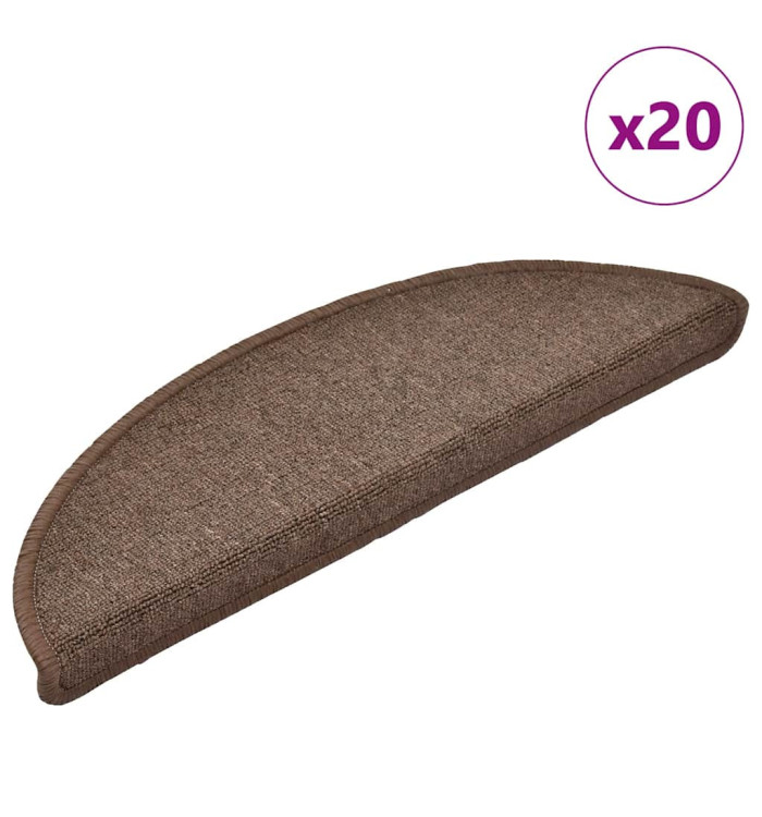 Tapis d'escalier 20 pcs marron café 56x17x3 cm | Mobilier & Déco