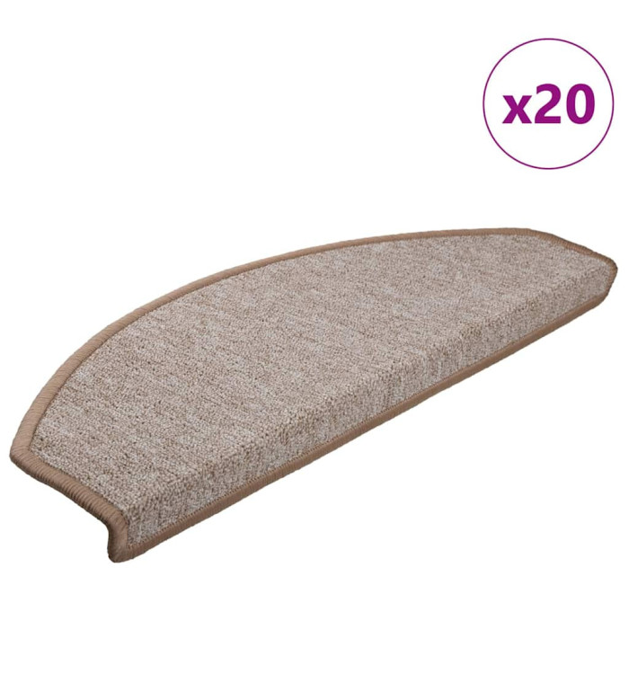 Tapis d'escalier 20 pcs marron clair 65x24x4 cm | Mobilier & Déco
