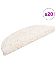 Tapis d'escalier 20 pcs blanc 56x17x3 cm | Mobilier & Déco