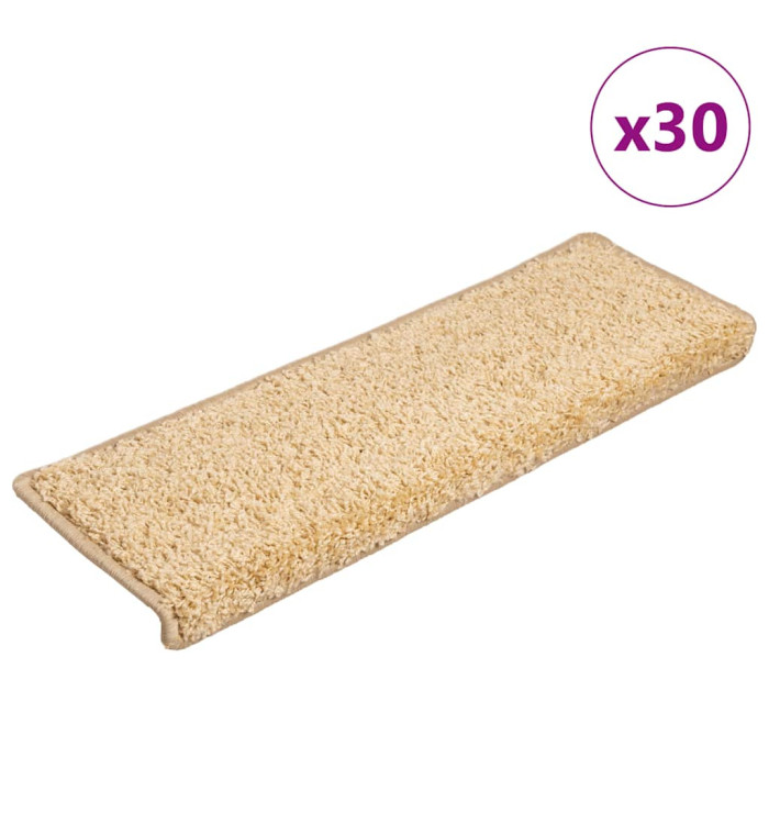 Tapis d'escalier 30 pcs 65x21x4 cm Marron | Mobilier & Déco