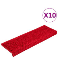Tapis d'escalier 20 pcs 65x21x4 cm rouge | Mobilier & Déco