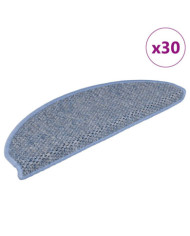 Tapis d'escalier autocollants 30 pcs 65x21x4 cm bleu | Mobilier & Déco