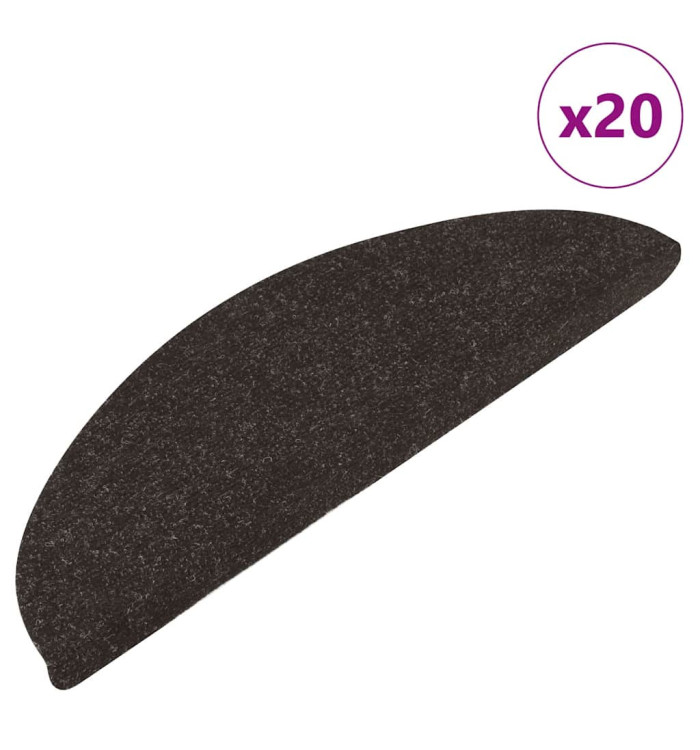 Tapis d'escalier auto-adhésifs 20 pcs noir 65x22,5x3,5 cm | Mobilier & Déco