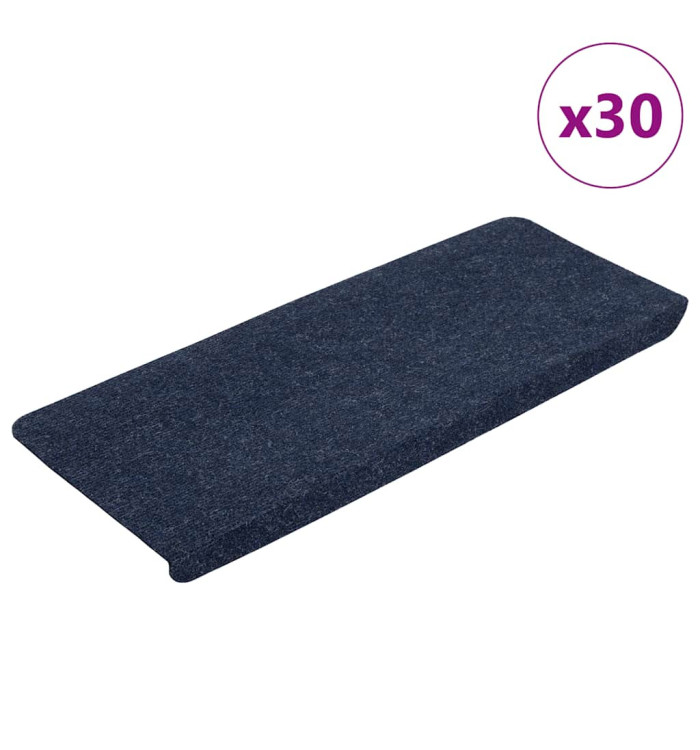 Tapis d'escalier auto-adhésifs 30 pcs bleu 65x24,5x3,5 cm | Mobilier & Déco