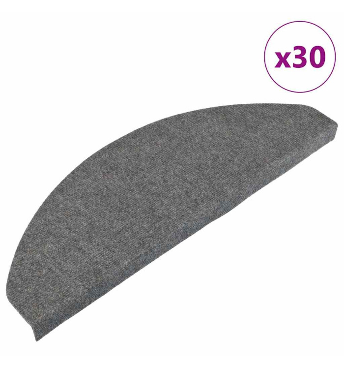 Tapis d'escalier auto-adhésifs 30 pcs gris 65x22,5x3,5 cm | Mobilier & Déco