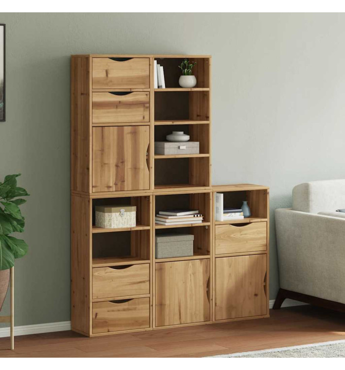 Armoires latérales 5 pcs ODDA 40x24x79 cm bois massif pin | Mobilier & Déco