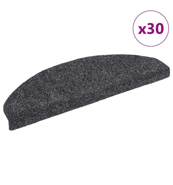 Tapis d'escalier auto-adhésifs 30 pcs gris foncé 65x21x4 cm | Mobilier & Déco