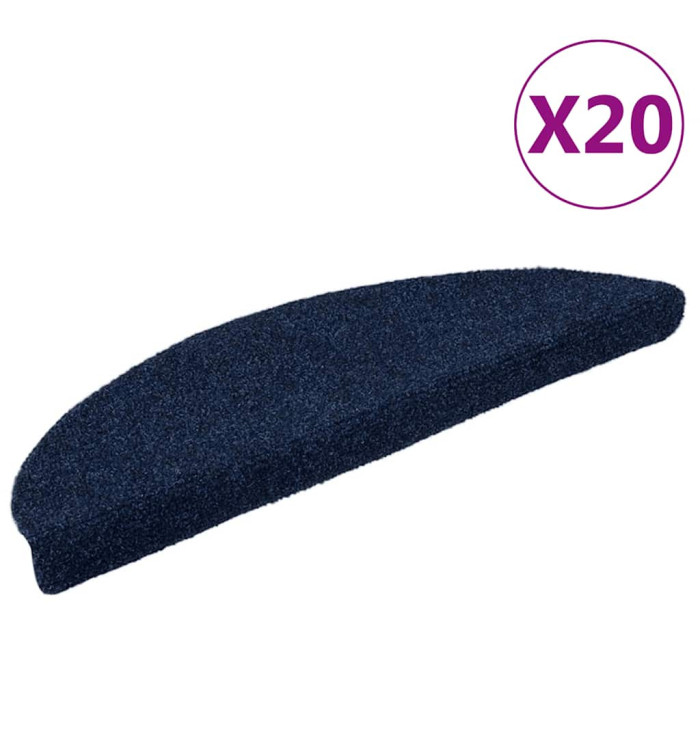Tapis d'escalier auto-adhésifs 20 pcs marine 56x17x3 cm | Mobilier & Déco