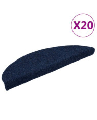 Tapis d'escalier auto-adhésifs 20 pcs marine 56x17x3 cm | Mobilier & Déco