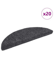 Tapis d'escalier autocollant 20 pcs gris foncé 56x17x3 cm | Mobilier & Déco