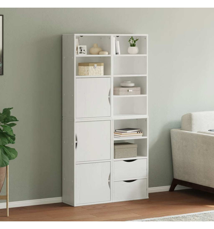 Armoires latérales 4 pcs ODDA blanc 40x24x79 cm bois massif pin | Mobilier & Déco