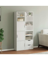 Armoires latérales 4 pcs ODDA blanc 40x24x79 cm bois massif pin | Mobilier & Déco