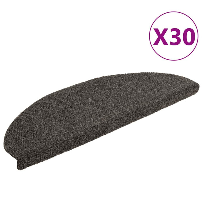 Tapis d'escalier autocollant 30 pcs anthracite 65x21x4 cm | Mobilier & Déco