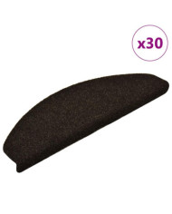 Tapis d'escalier autocollant 30 pcs marron foncé 65x21x4 cm | Mobilier & Déco