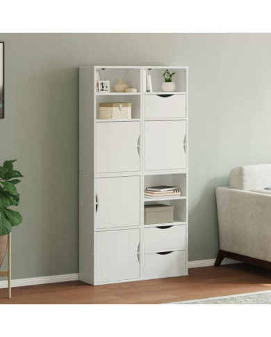 Armoires latérales 4 pcs ODDA blanc 40x24x79 cm bois massif pin | Mobilier & Déco