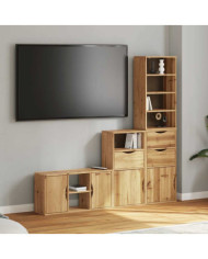 Meubles TV 4 pcs avec rangement ODDA bois de pin massif | Mobilier & Déco