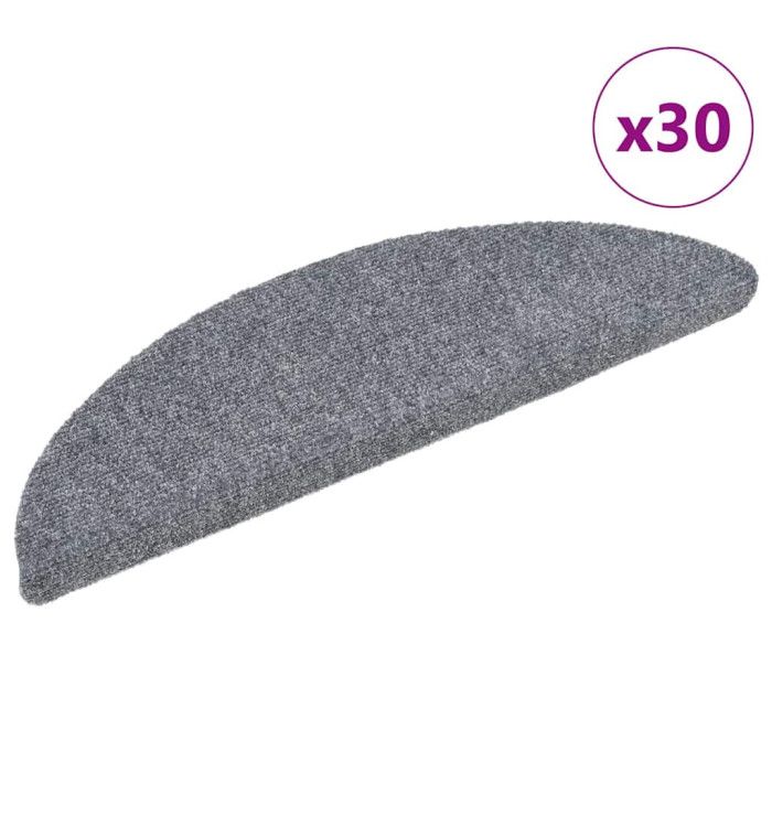 Tapis d'escalier auto-adhésifs 30 pcs gris clair 56x17x3 cm | Mobilier & Déco