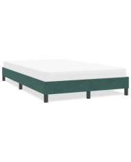 Cadre de lit sans matelas vert foncé 120x210 cm velours | Mobilier & Déco