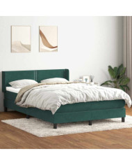 Sommier à lattes de lit et matelas vert foncé 140x210cm velours | Mobilier & Déco