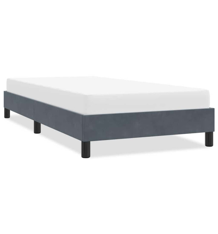 Cadre de lit sans matelas gris foncé 90x220 cm velours | Mobilier & Déco