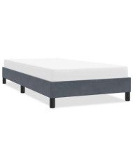 Cadre de lit sans matelas gris foncé 90x220 cm velours | Mobilier & Déco