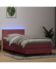 Sommier à lattes de lit avec matelas rose 80x220 cm velours | Mobilier & Déco